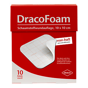 DRACOFOAM Schaumstoff Wundauflage 10x10 cm