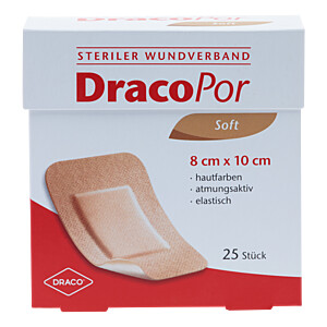 DRACOPOR Wundverband 8x10 cm steril hautfarben