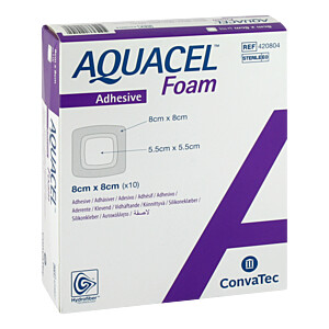 AQUACEL Foam adhäsiv 8x8 cm Verband