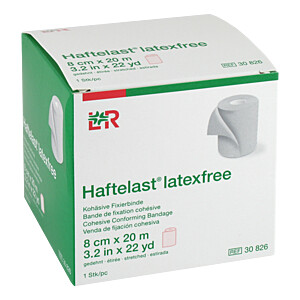 HAFTELAST Fixierb.kohäs.latexfrei 8 cmx20 m creme