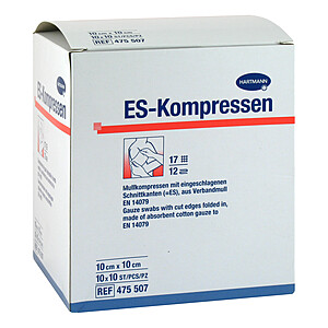 ES-KOMPRESSEN steril 10x10 cm 12fach Großpackung