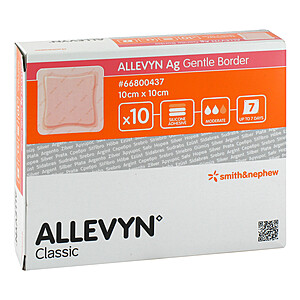 ALLEVYN Ag Gentle Border 10x10 cm Wundverband