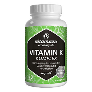 VITAMIN K1+K2 Komplex hochdosiert vegan Kapseln