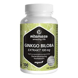 GINKGO BILOBA 100 mg hochdosiert vegan Kapseln