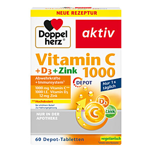 DOPPELHERZ Vitamin C 1000+D3+Zink Depot Tabletten