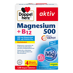 DOPPELHERZ Magnesium 500+B12 2-Phasen Depot Tabletten