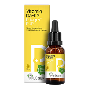 VITAMIN D3+K2 Pflüger PUR 500 I.E.-25 -m63g Tropfe